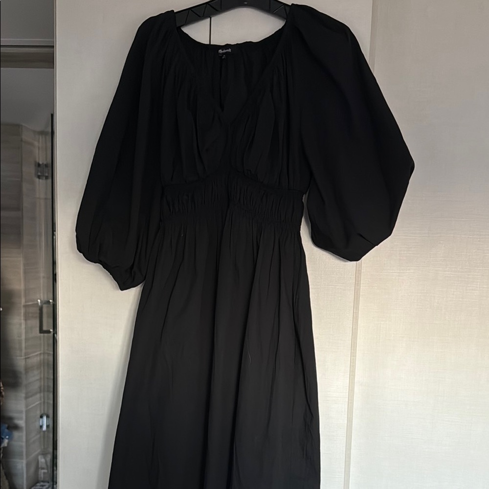 madewell black all cotton long dress worn once